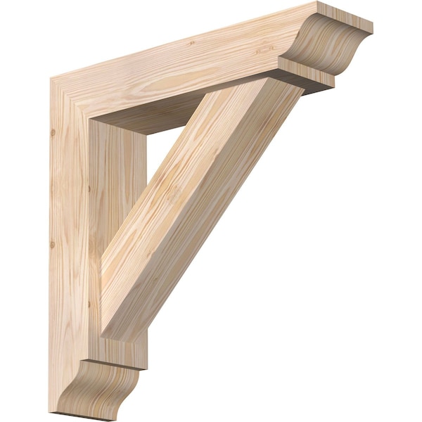 Ekena Millwork Traditional Traditional Smooth Bracket w/ Offset Brace, Douglas Fir, 5 1/2"W x 22"D x 22"H BKT0604X22X22TRA01SDF - main